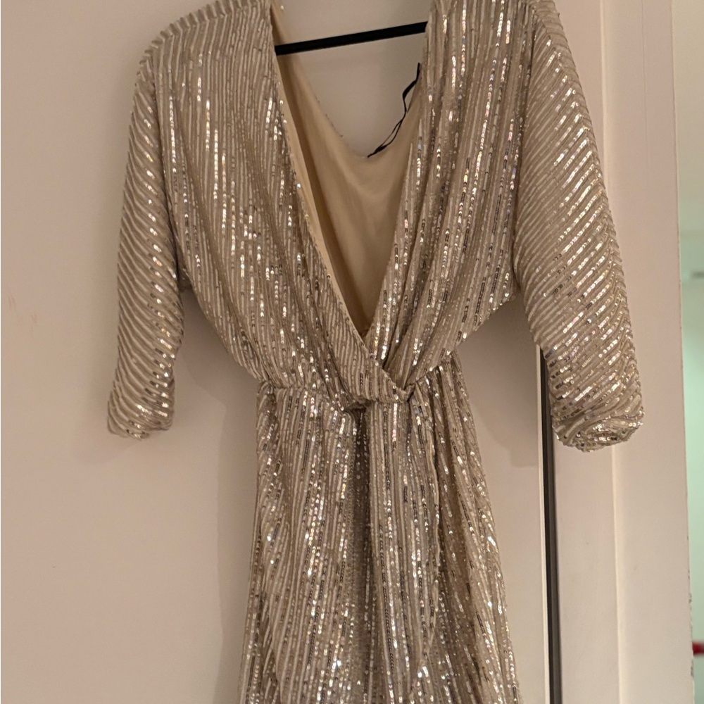 Zara Pink and Cream Dress